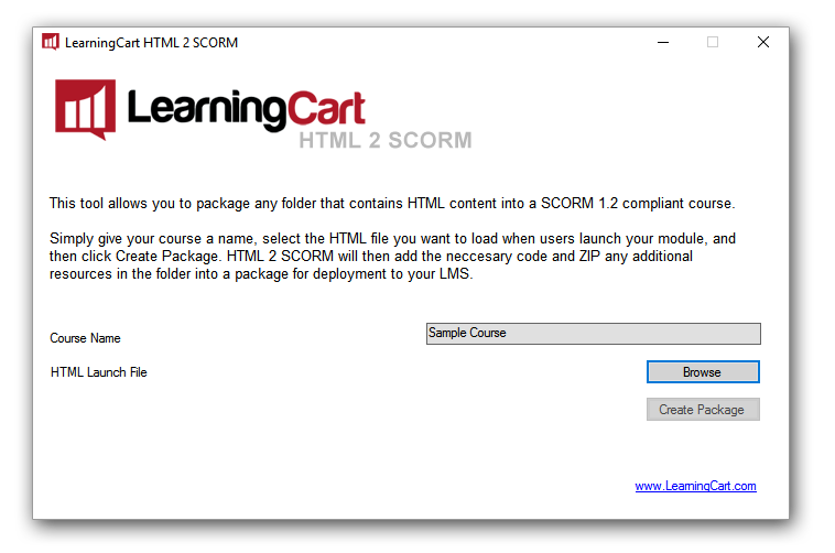 HTML to SCORM Converstion Tool